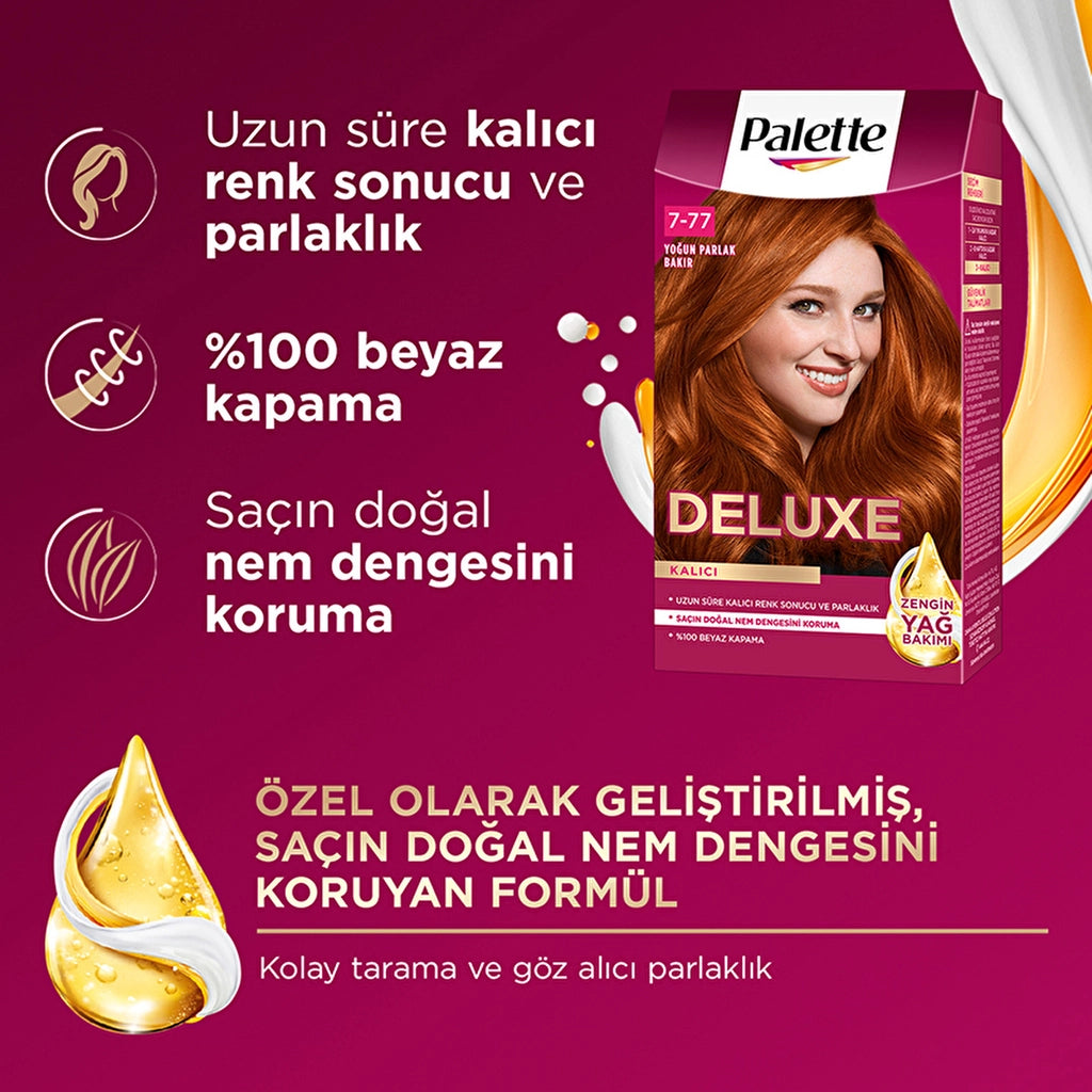 Palette Deluxe Hair Dye 7-77 Intense Shiny Copper