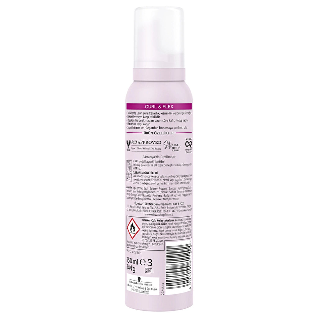 Taft Curl &amp; Flex Hair Mousse 150 ml