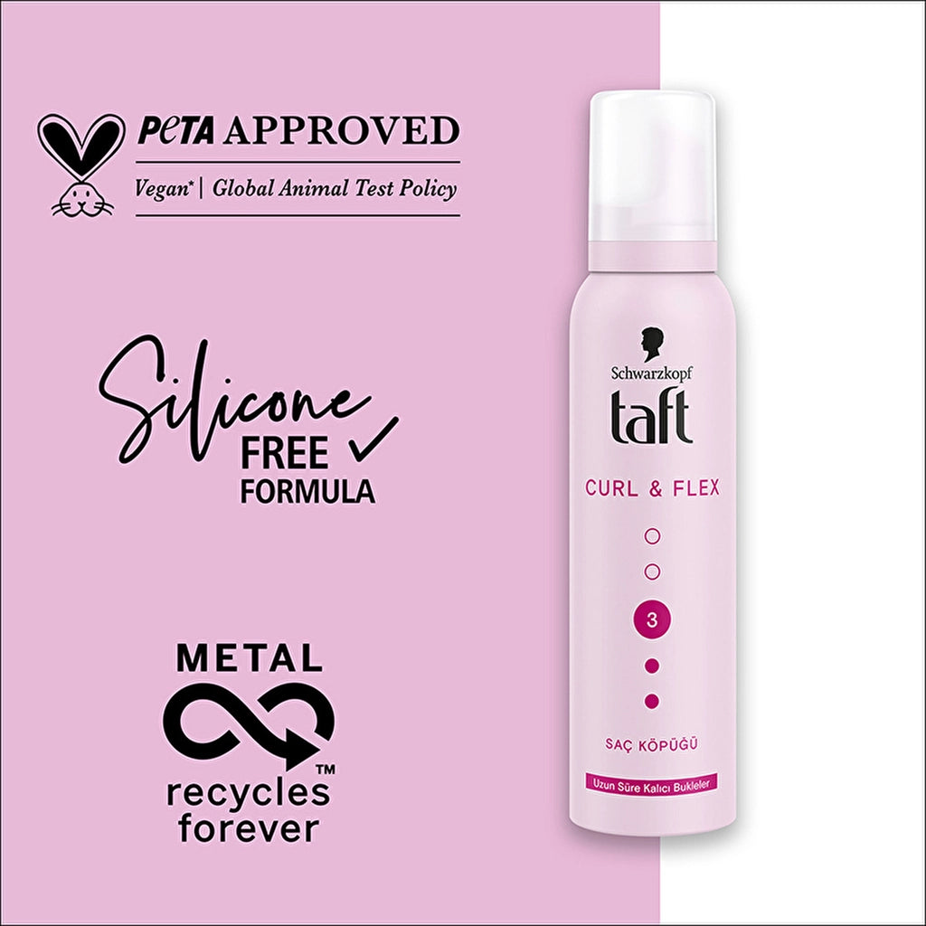 Taft Curl &amp; Flex Hair Mousse 150 ml