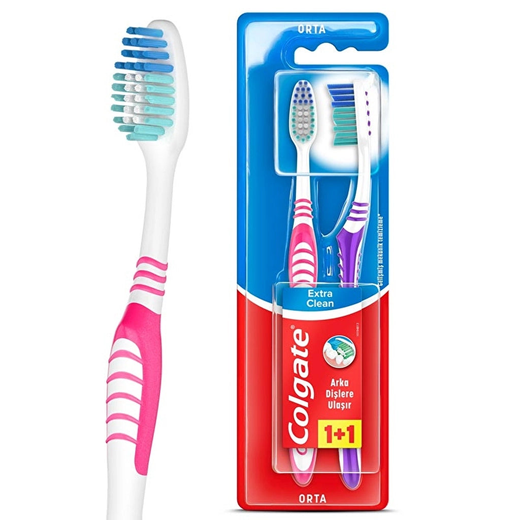 Colgate Extra Clean Toothbrush 1+1 (Medium)
