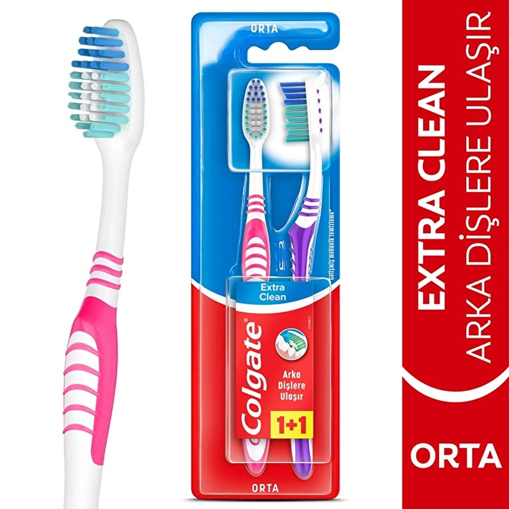 Colgate Extra Clean Toothbrush 1+1 (Medium)