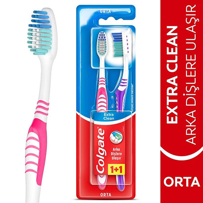 Colgate Extra Clean Toothbrush 1+1 (Medium)