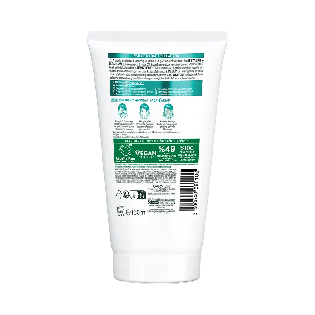 Garnier Pure &amp; Clean 3 in 1 Peeling 150 ml