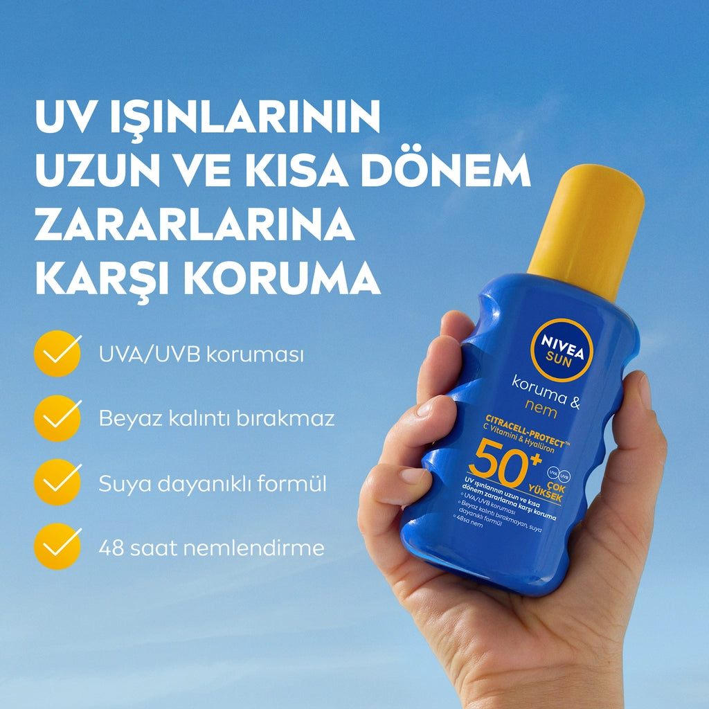 Nivea Sun SPF50 High Sun Protection and Moisturizing Body Spray 200 ml