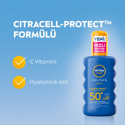 Nivea Sun SPF50 High Sun Protection and Moisturizing Body Spray 200 ml