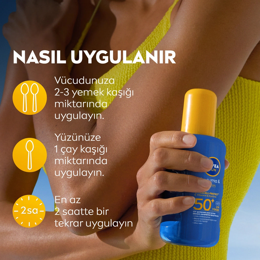 Nivea Sun SPF50 High Sun Protection and Moisturizing Body Spray 200 ml