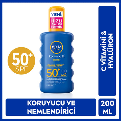 Nivea Sun SPF50 High Sun Protection and Moisturizing Body Spray 200 ml