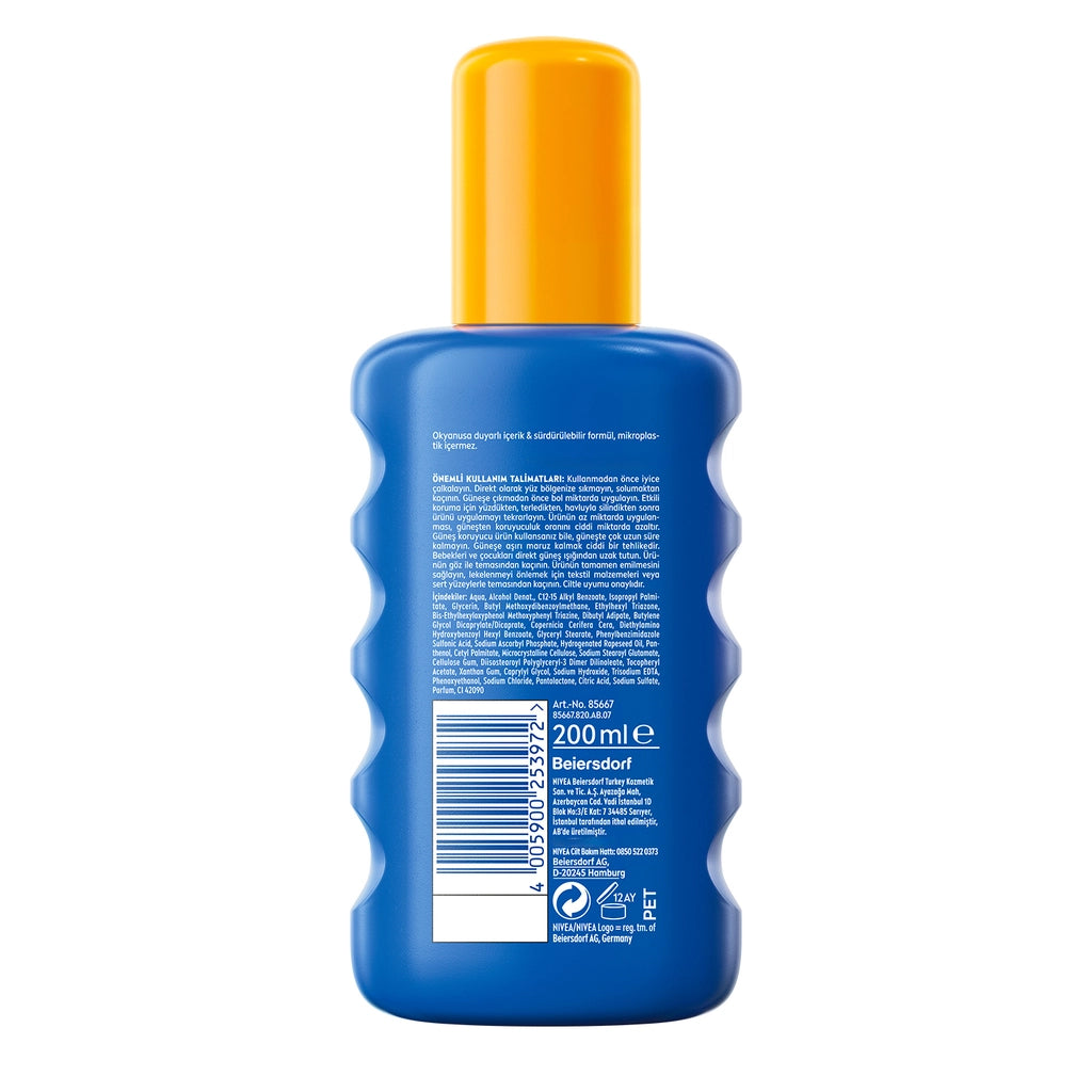 Nivea Sun SPF50+ Protection and Care High Sun Protection Spray for Children 200 ml