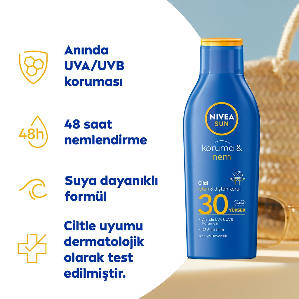 Nivea Sun SPF30 Sunscreen and 48 Moisturizing Sun Lotion 200 ml