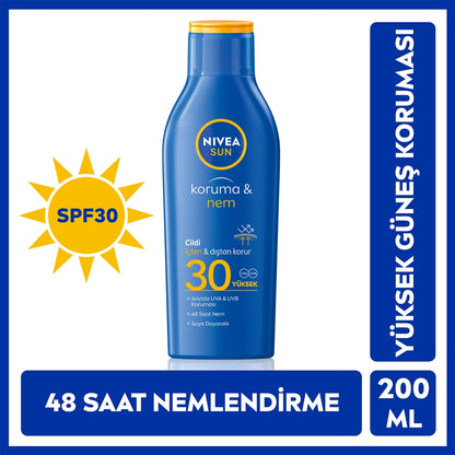 Nivea Sun SPF30 Sunscreen and 48 Moisturizing Sun Lotion 200 ml