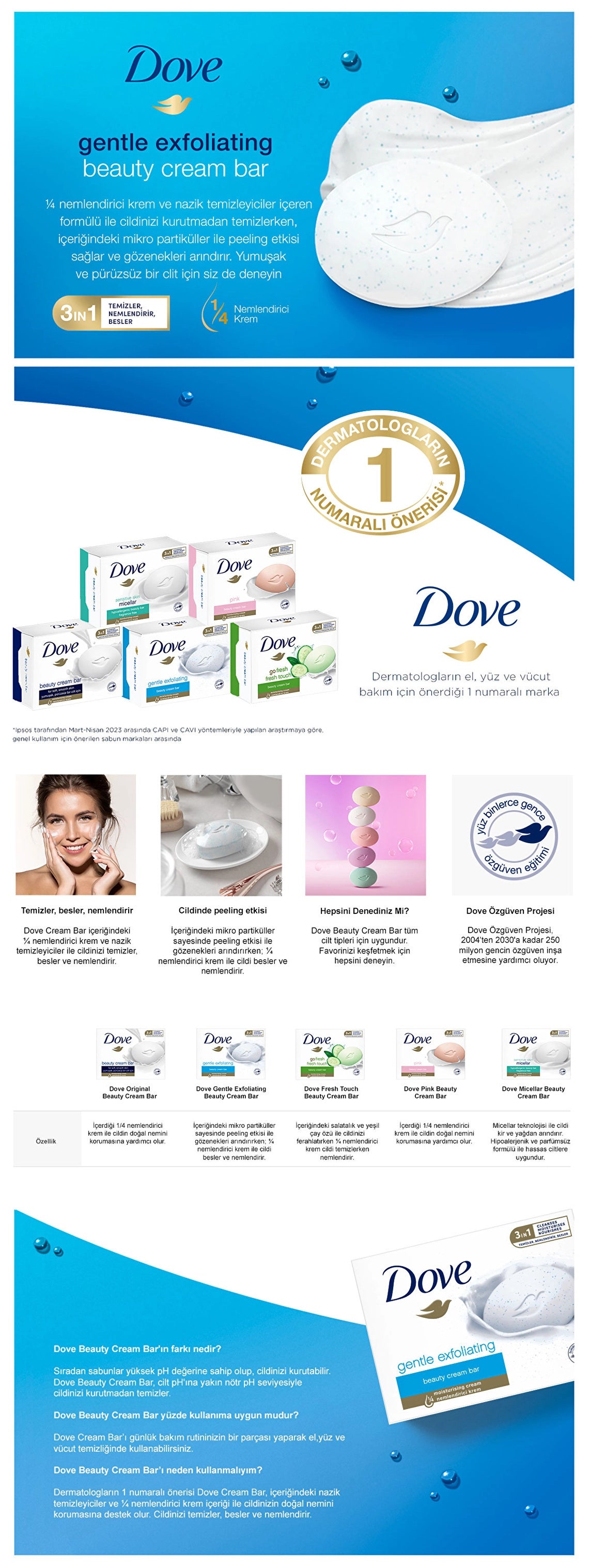Dove Beauty Cream Bar Gentle Exfoliating Moisturizing Cream Soap 90 gr