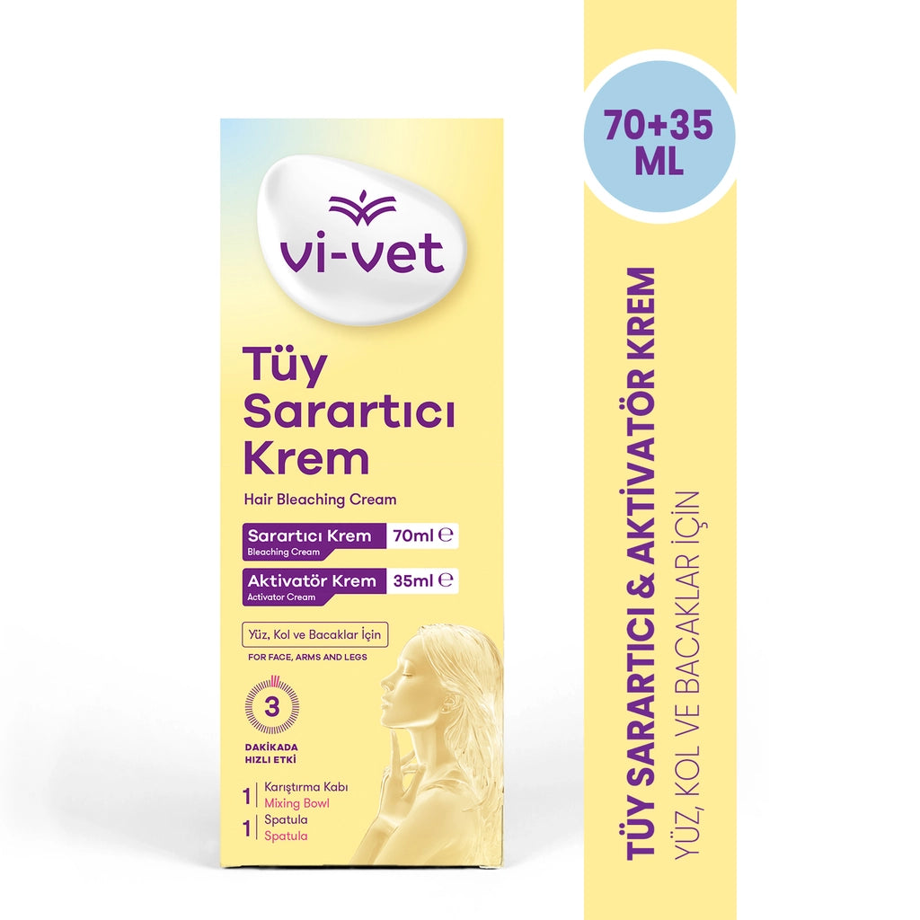 Vi-Vet Hair Lightening Cream for Face, Arms and Legs 70 ml + Activator Cream 35 ml