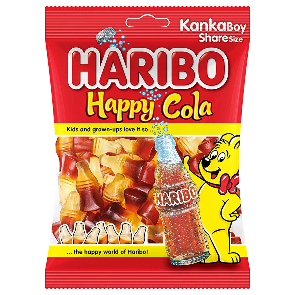 Haribo Jelly Happy Cola Bag Flavored Soft Candy 80 gr