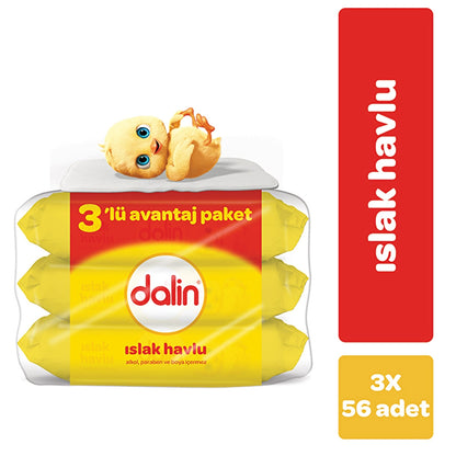 Dalin Classic Baby Wet Towel 3 x 56 Pieces