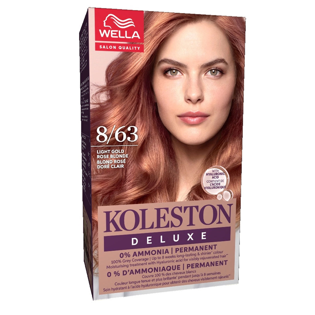 Wella Koleston Deluxe Ammonia-Free Kit Hair Dye 8/63 Light Rose Gold Blonde