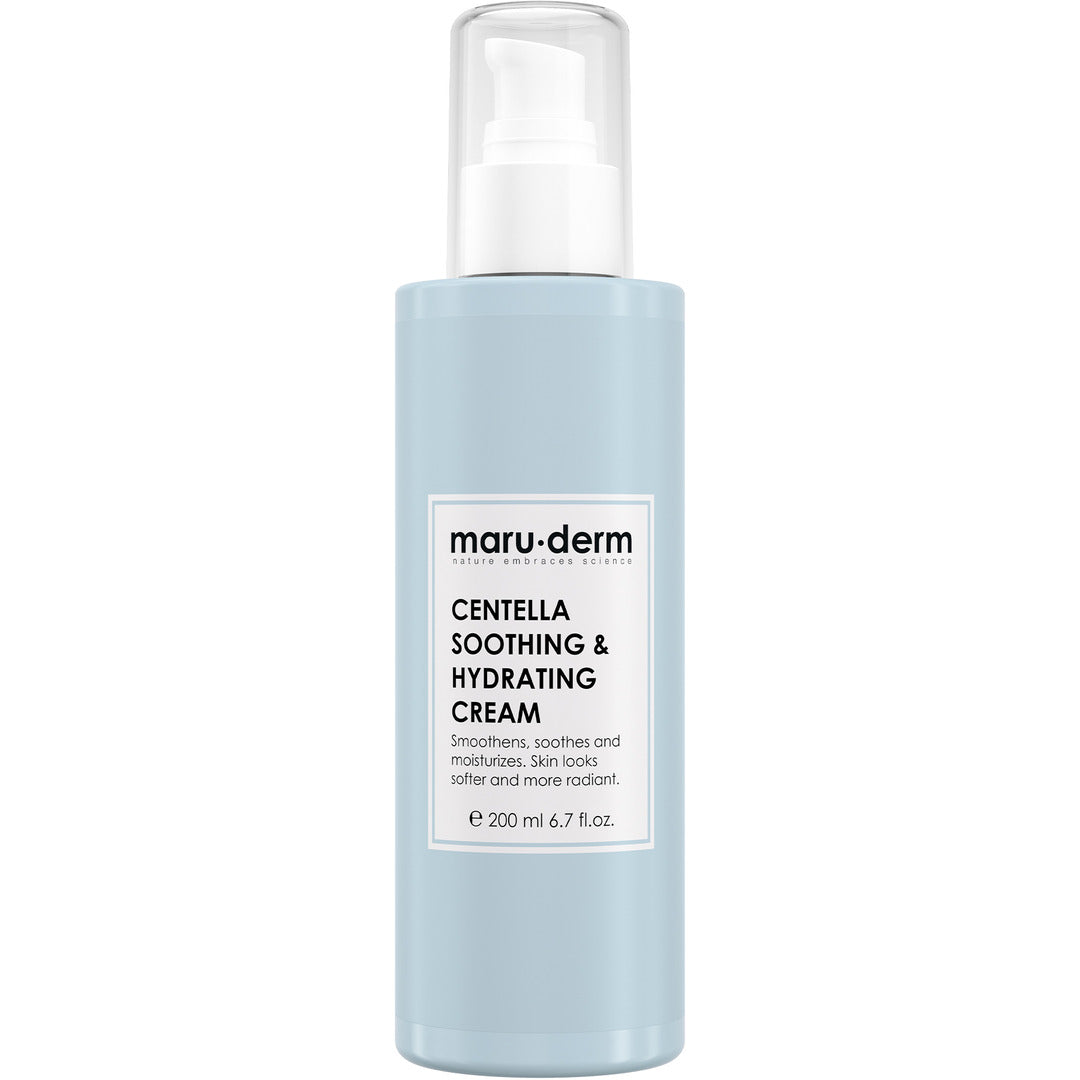 Maru-Derm Centella Soothing &amp; Hydrating Cream bottle on a white background