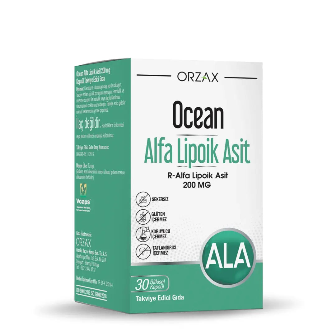 Orzax Ocean Alpha Lipoic Acid 200 mg 30 Capsules