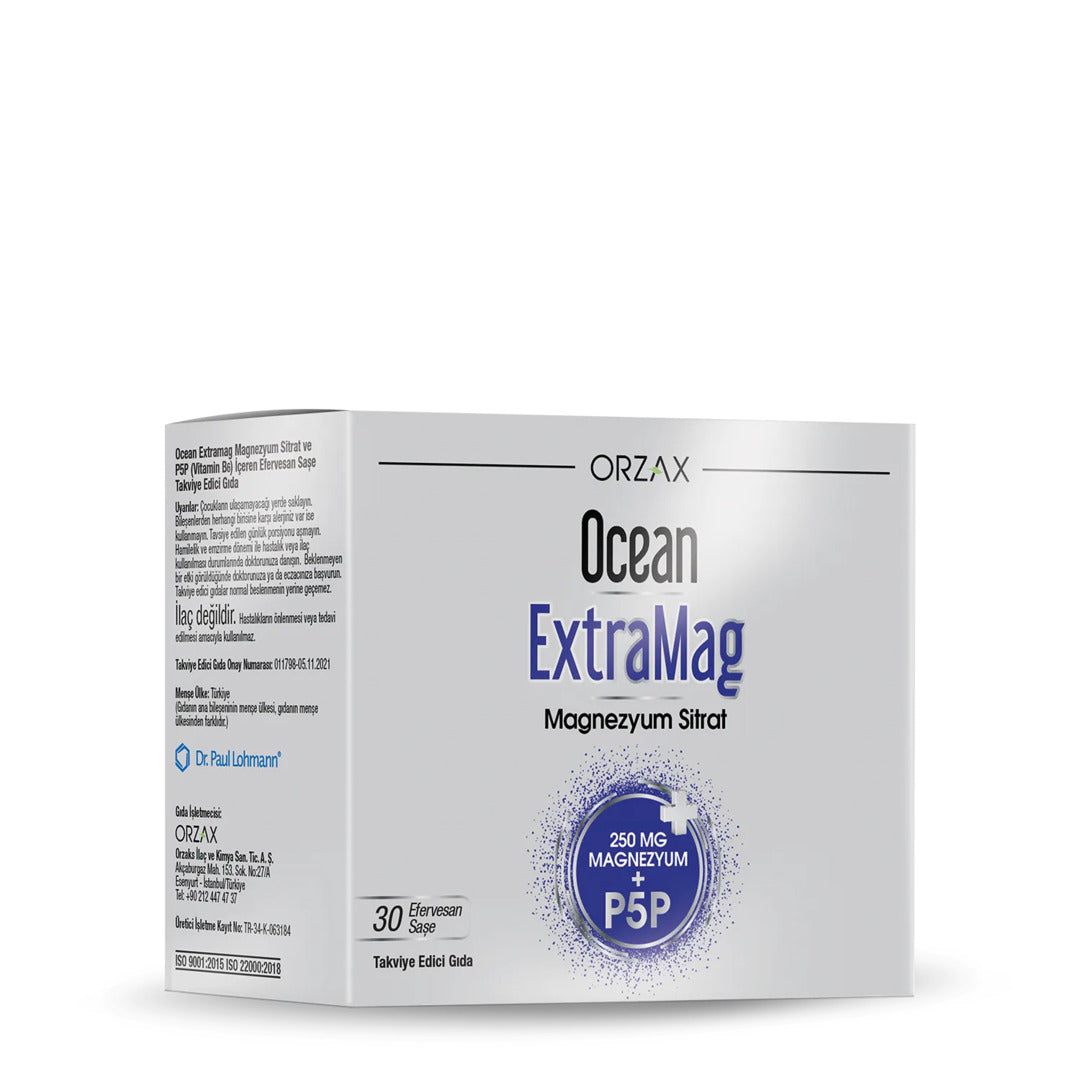Orzax Ocean ExtraMag Magnesium Citrate 30 Effervescent Sachets