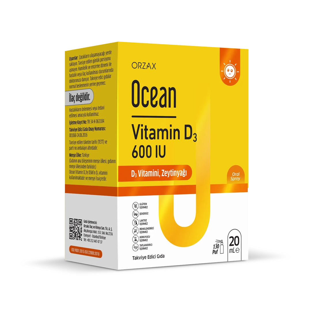 Orzax Ocean Vitamin D3 600 IU Spray 20 ml