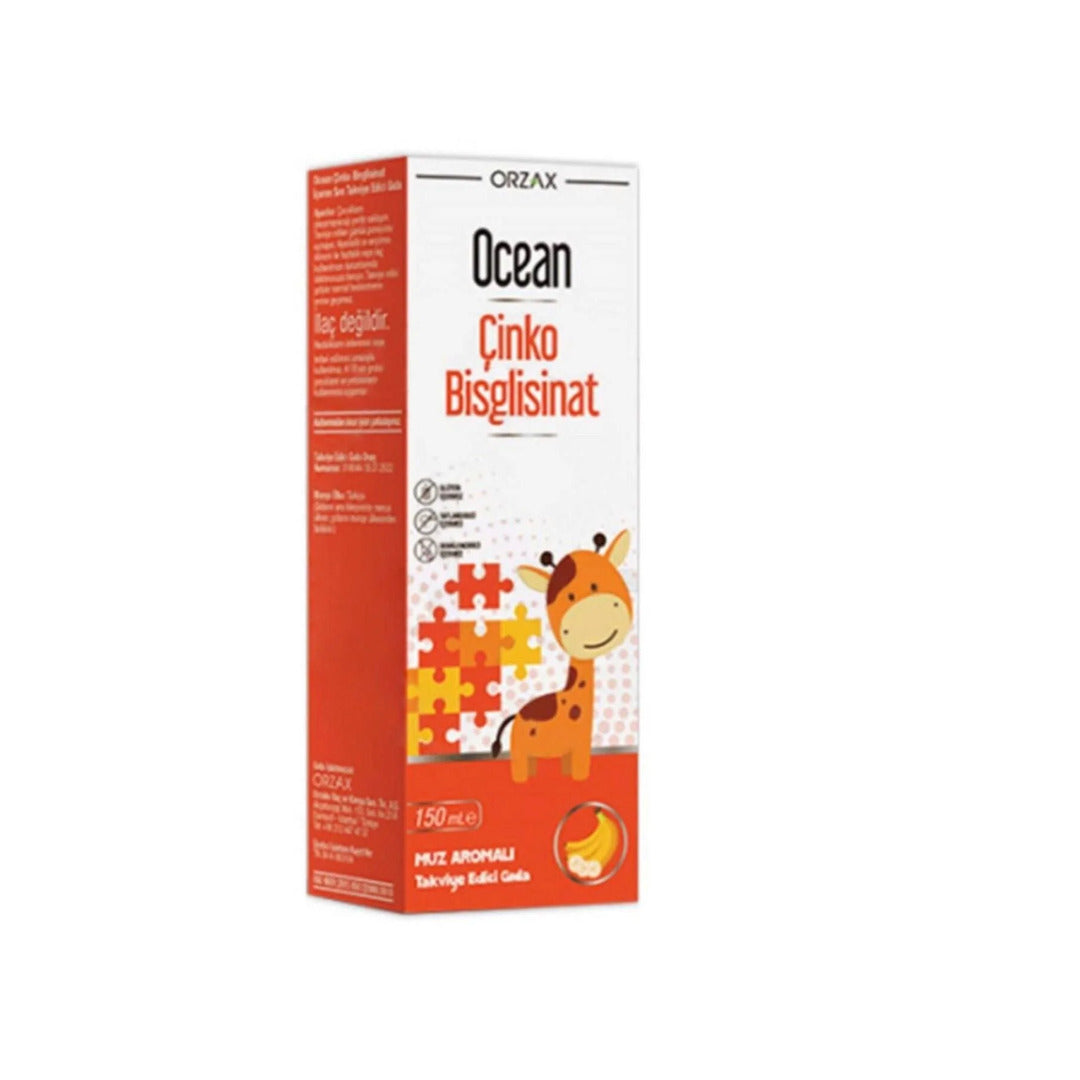 Orzax Ocean Zinc Bisglycinate Syrup Banana 150 ml