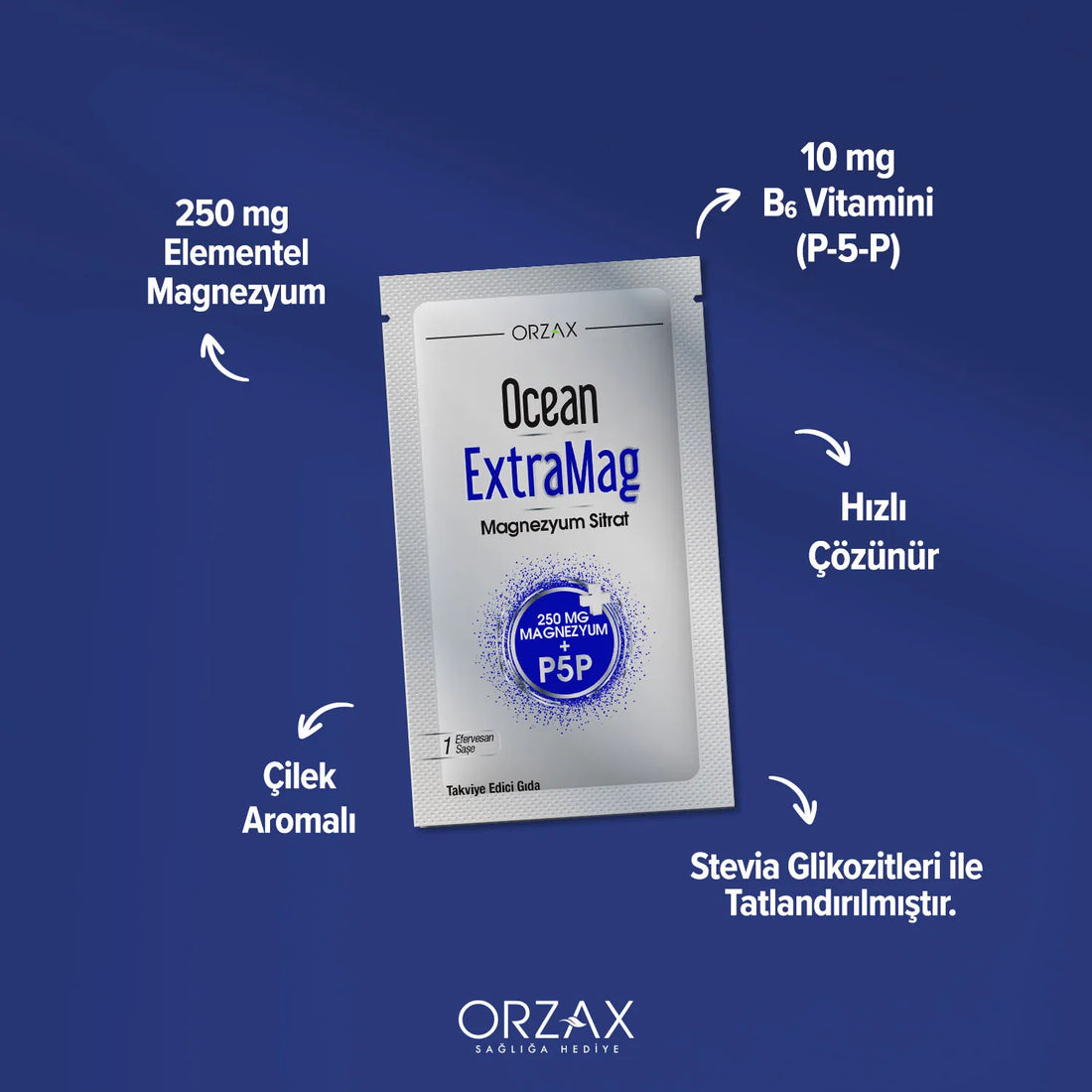 Orzax Ocean ExtraMag Magnesium Citrate 30 Effervescent Sachets