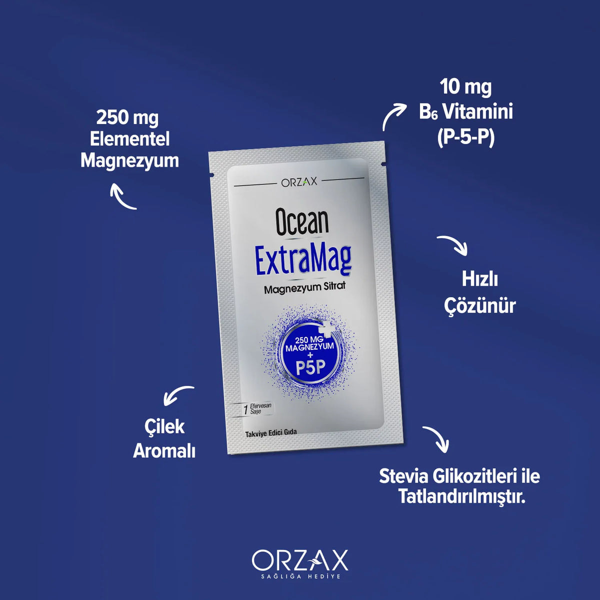 Orzax Ocean ExtraMag Magnesium Citrate 30 Effervescent Sachets