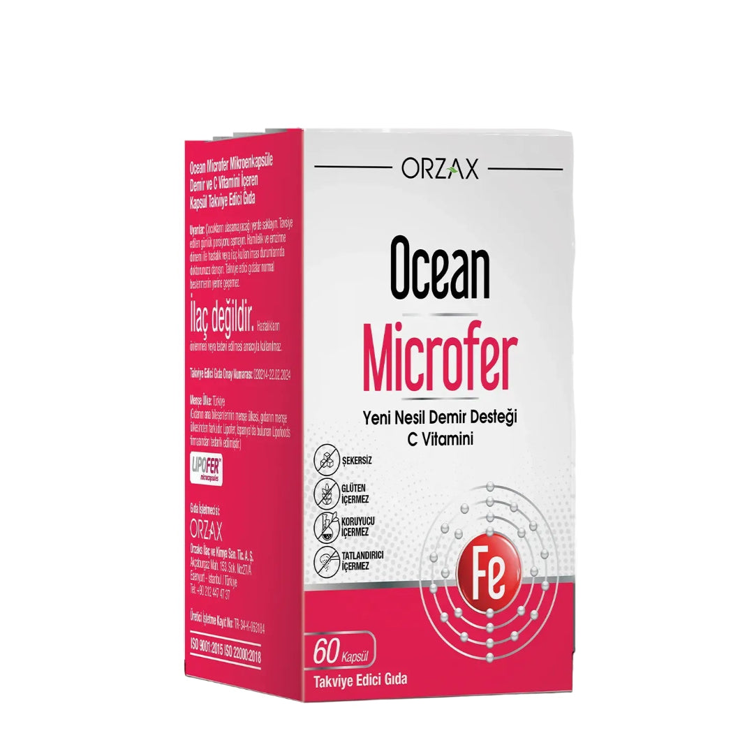 Orzax Ocean Microfer Iron + Vitamin C 60 Capsules