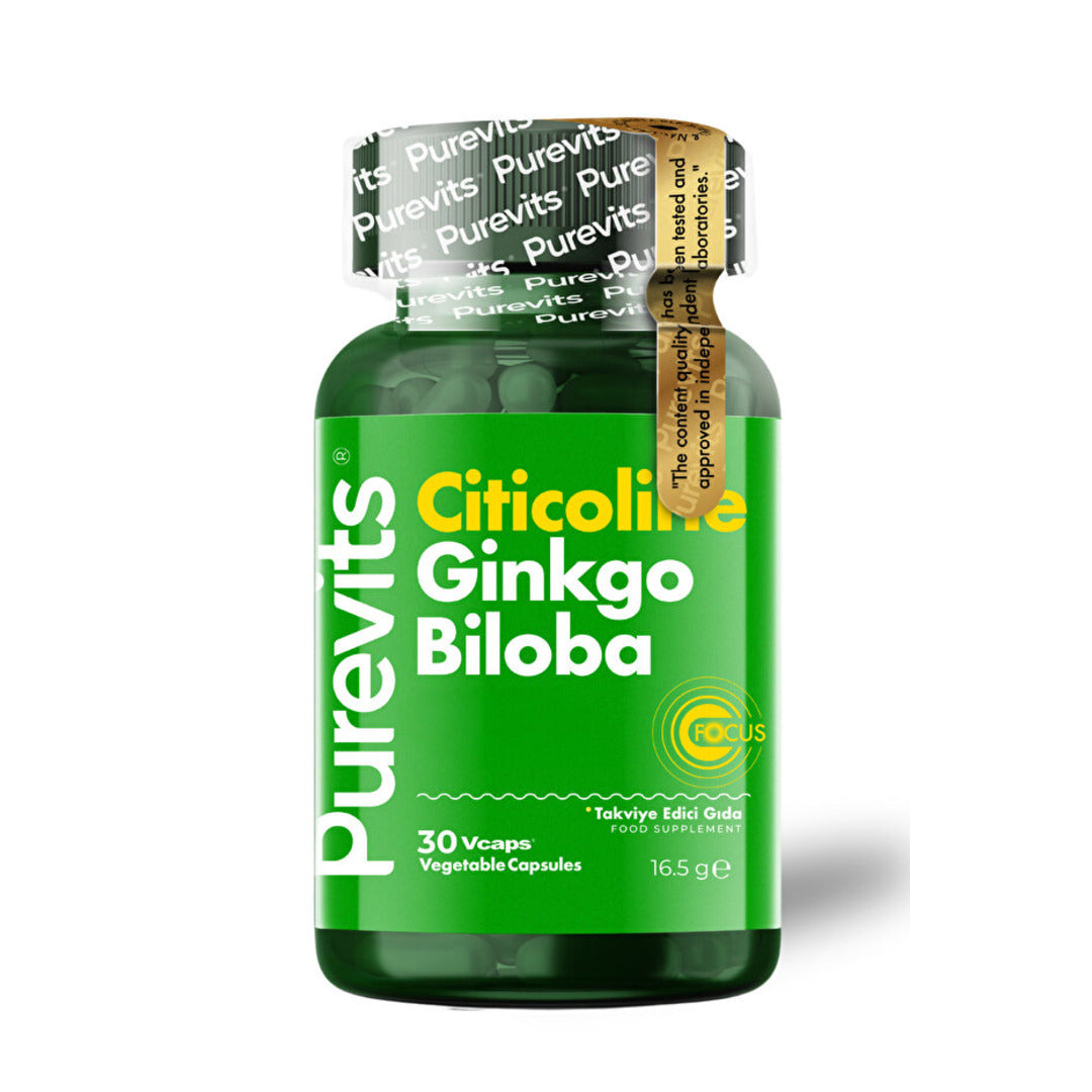 Purevits Ginkgo Biloba &amp; Citicoline Focus Complex  30 Veg.Cap