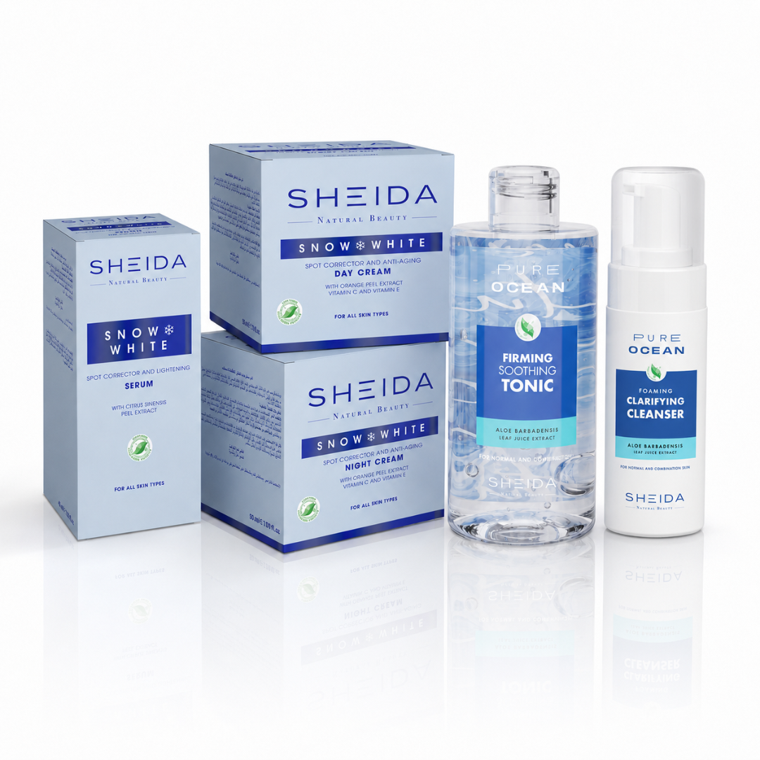 SHEIDA Snow White Spot Corrector &amp; Brightening Routine Bundle – 5 Pieces